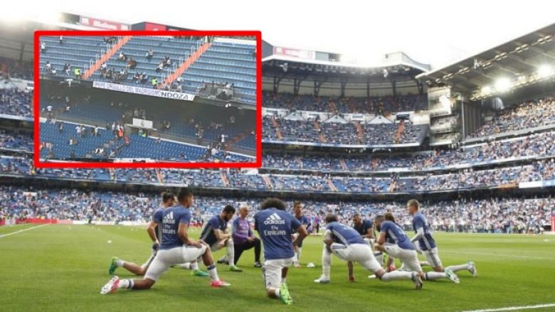 Tifozët e Realit përshëndesin Pepen me një baner ndaj Sevillas (Foto)