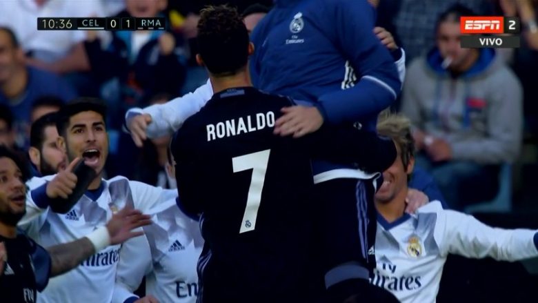 CR7 kalon Realin në epërsi ndaj Celtas me një gol të bukur (Video)