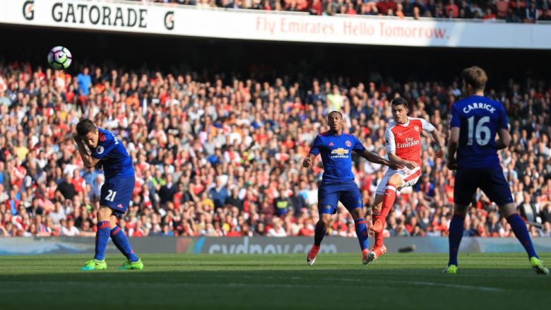 Arsenal 2-0 Man United, nota e Xhakës dhe të tjerëve (Foto)