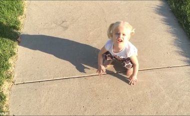 Vogëlushja në përpjekje t’i ikë hijes (Video)