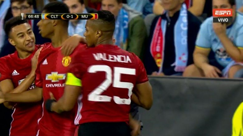 Rashford kalon Unitedin në epërsi me një supergol nga goditja e dënimit (Video)