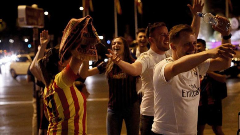E pabesueshme! Tifozët e Realit festojnë titullin e fituar prej Barcës (Foto)