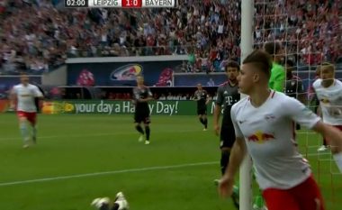RB Leipzig befason Bayernin në minutën e dytë të ndeshjes (Video)
