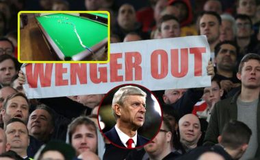Tifozi kreativ i Arsenalit në mënyrë origjinale dhe 'precize' kërkon largimin e Arsene Wenger (Video)
