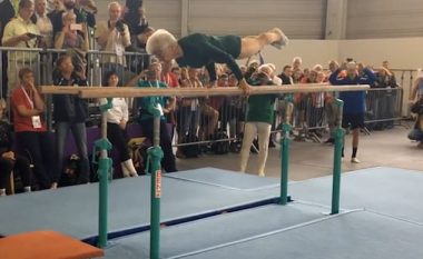 Gjyshja 91-vjeçe lë të gjithë gjimnastët gojëhapur me akrobacitë që i bën (Foto/Video)
