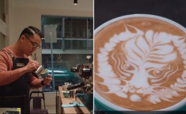 Jugkoreani i cili me vizatimet e tij në kafe po habit të gjithë (Video)
