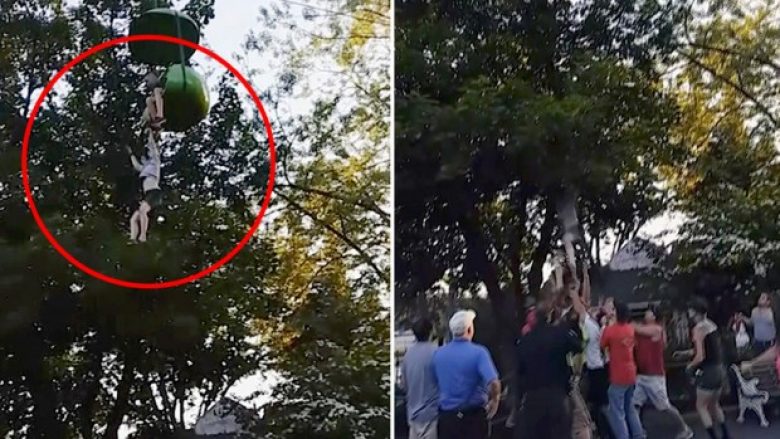 Momenti kur qytetarët shpëtojnë vajzën që bie nga teleferiku nga 8 metra lartësi (Video)