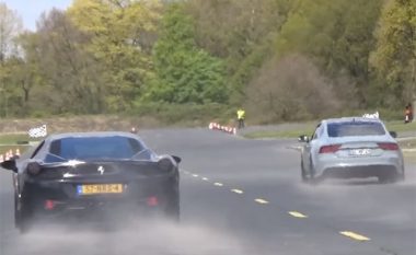 Audi RS7 e lë prapa në garë Ferrarin 458 Italia (Video)