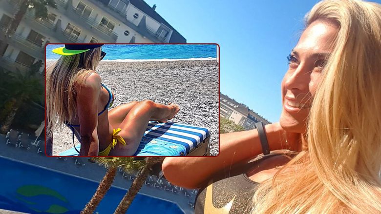 Për një trup si Geta Beqa, shikoni stërvitjen e saj me bikini në plazh (Video)