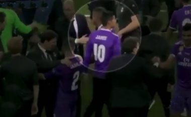 James injoron Zidanen në festën pas përfundimit të ndeshjes (Video)