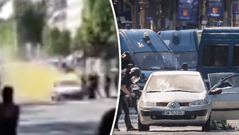 Momenti i tmerrit kur “bombarduesi vetëvrasës” nxirret zvarrë nga vetura e mbushur me eksplozivë në Paris (Video)