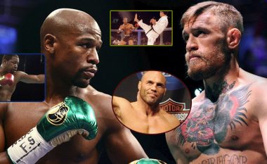 Fansat mezi presin meçin ndërmjet Mayweather dhe McGregor, por cilët ishin duelet më të mëdha të boksit dhe MMA në të kaluarën (Foto)