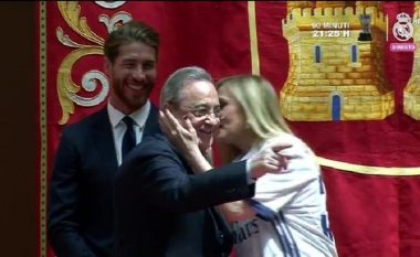 Puthja në faqe që e vuri në siklet Perezin nga brohoritjet e lojtarëve të Real Madridit (Video)