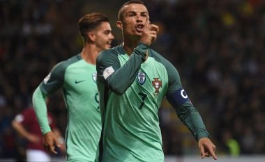 Ronaldo e mban Portugalinë në garë me dy golat e tij (Video)