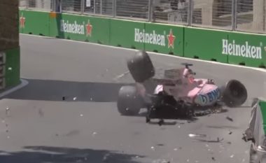 Piloti i Formula 1 përplaset keq në pistën e Bakut (Video)
