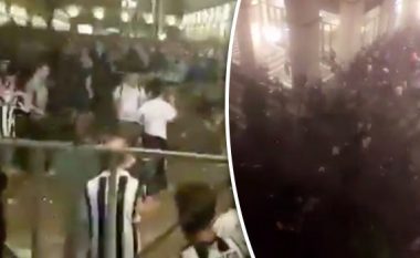 Panik për bombë në Torino, tifozët e Juventusit lëndohen duke ikur pas shpërthimit të një fishekzjarri (Video)