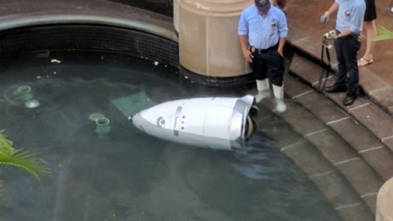 Roboti bie në fontanë (Foto)