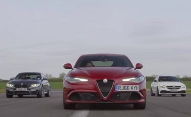AMG C63 lë prapa Giulia QV dhe BMW M3, në arritjen e shpejtësisë prej 240 kilometrave në orë (Video)