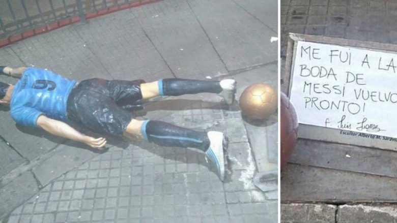 Rrëzohet statuja e Suarezit në Uruguai, ky është mesazhi që i është lënë (Foto)