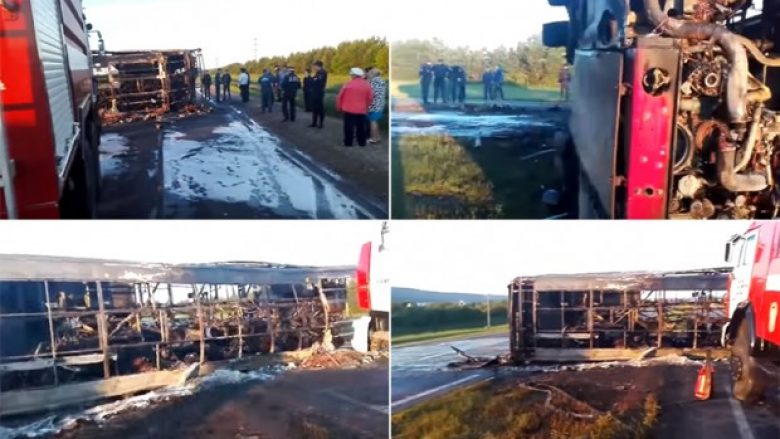Rusi, së paku 14 të vdekur, nga ndeshja e autobusit me kamion (Video)
