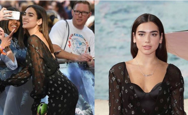 Dua Lipa plot klas dhe elegancë, shkëlqen në fustan të zi (Foto)