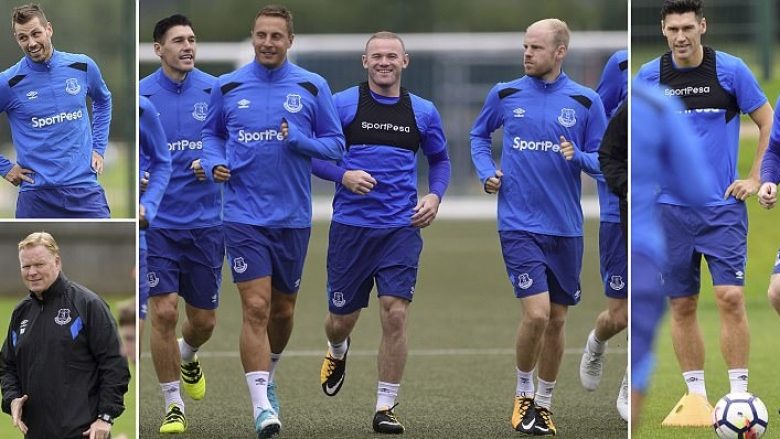 Stërvitja e parë pas 13 viteve me Evertonin, Rooney i buzëqeshur dhe plot humor me shokët e rinj (Foto)