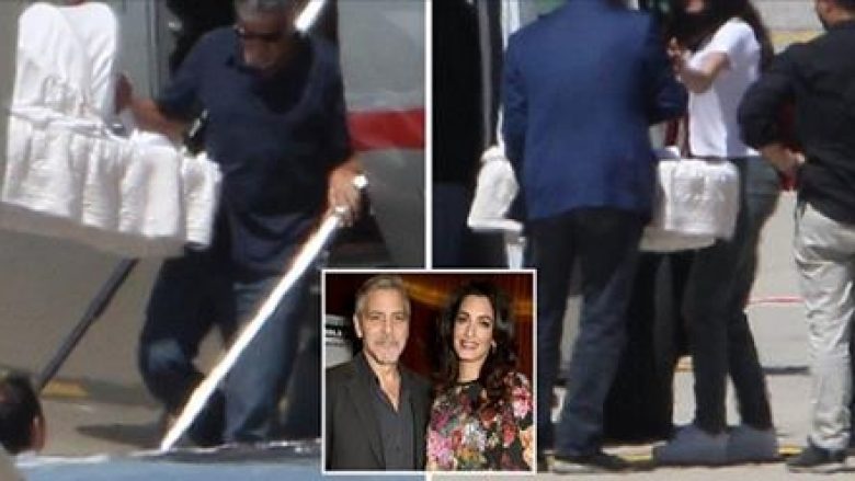 Përkundër stafit të madh në shërbim, George Clooney kujdeset vet për binjakët e tij (Foto)