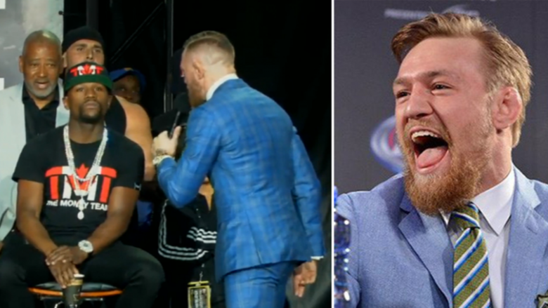 Fjalimi poshtërues që hyri në histori i Conor McGregor në sy të Mayweatherit (Foto/Video)