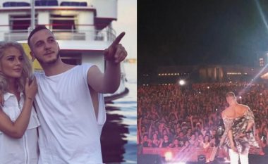 Mozzik ia dedikon babait suksesin e koncertit në sheshin "Skënderbej", e dashura e përgëzon me fjalë zemre (Foto)