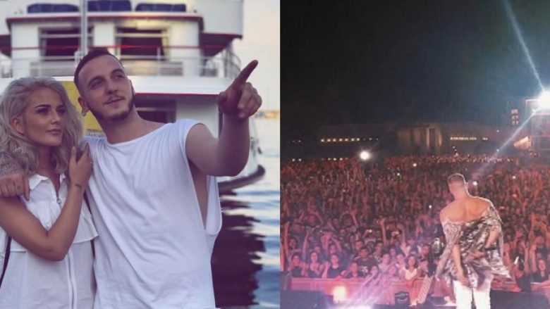 Mozzik ia dedikon babait suksesin e koncertit në sheshin “Skënderbej”, e dashura e përgëzon me fjalë zemre (Foto)