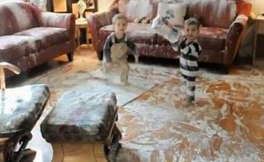 Imazhe që dëshmojnë se për asnjë moment nuk duhet t’i lini fëmijët vetëm në shtëpi, shikoni se çfarë rrëmuje kanë bërë (Foto/Video)