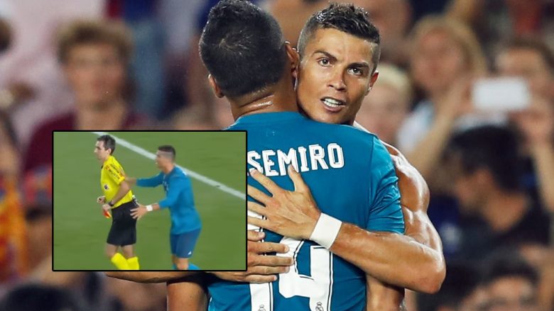 Momenti kur Ronaldo e shtyu gjyqtarin, pasi e përjashtoi me karton të kuq (Video)