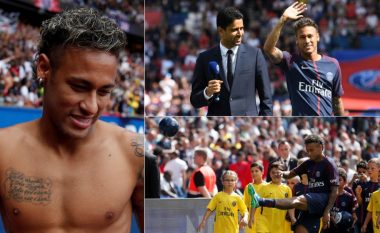 Neymari prezantohet para tifozëve të PSG-së në Parc des Princes (Foto/Video)