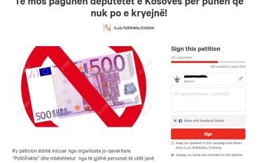 Peticion për të mos u paguar deputetët (Foto)