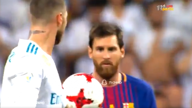 Momenti kur Ramos nervozon keq Messin – ia ofron topin, më pas e gjuan larg tij (Video)