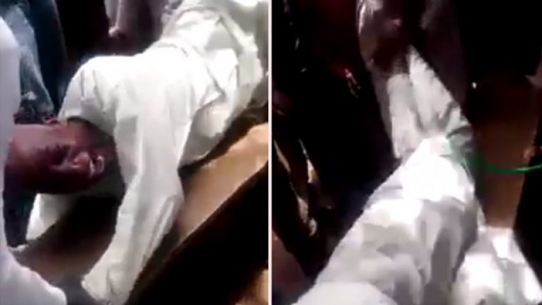 E zënë burrin duke përdhunuar një vajzë të vogël, qytetarët e nervozuar e ndëshkojnë në mënyrën më brutale – e rrahin me shkop në qendër të qytetit (Video, +18)