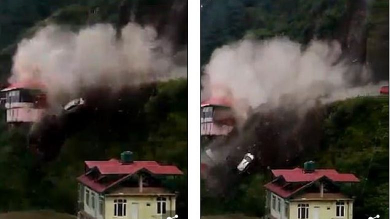 Pamje rrëqethëse: Rrëshqet dheu, dhjetëra shtëpi shkatërrohen plotësisht – veturat “fluturojnë” sikur të ishin lodra (Video)