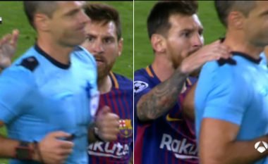 Messi luajti me zjarr kur e preku gjyqtarin Skomina në krahë (Video)