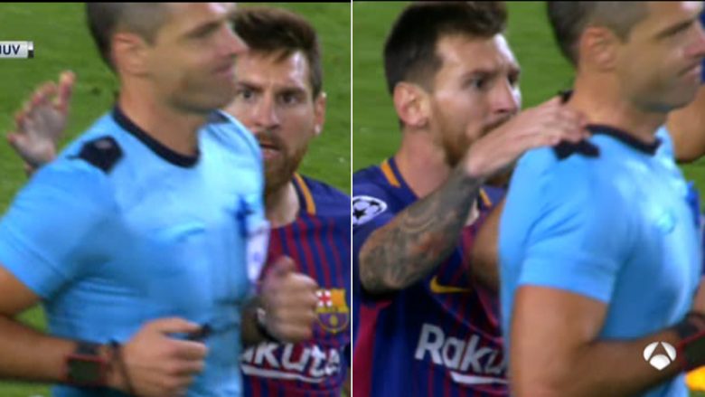 Messi luajti me zjarr kur e preku gjyqtarin Skomina në krahë (Video)