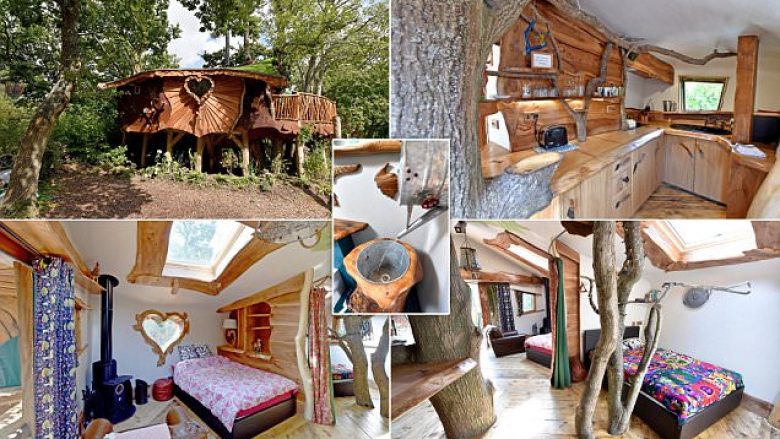 Si në përralla: Ndërtuan shtëpi në dru me katër dhoma gjumi, kuzhinë e ballkon të madh (Foto)