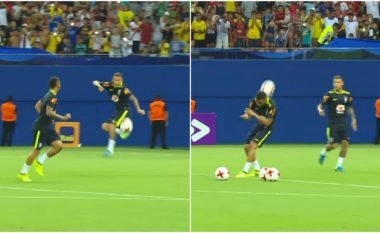 Neymar dhe Gabriel Jesus dhurojnë spektakël në stërvitje para ndeshjes me Kolumbinë (Video)
