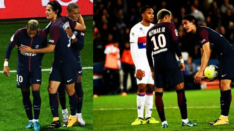 Cavani nuk është Messi, nuk e lejon Neymarin të gjuajë penalltinë ndaj Lyonit (Video)