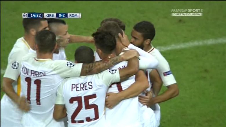 Dy gola të shpejtë nga Roma ndaj Qarabag (Video)