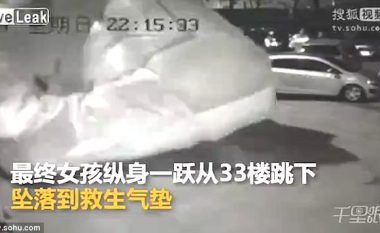 Jastëku gjigant me ajër shpëtoi adoleshenten që ra nga kati i 33-të (Video)
