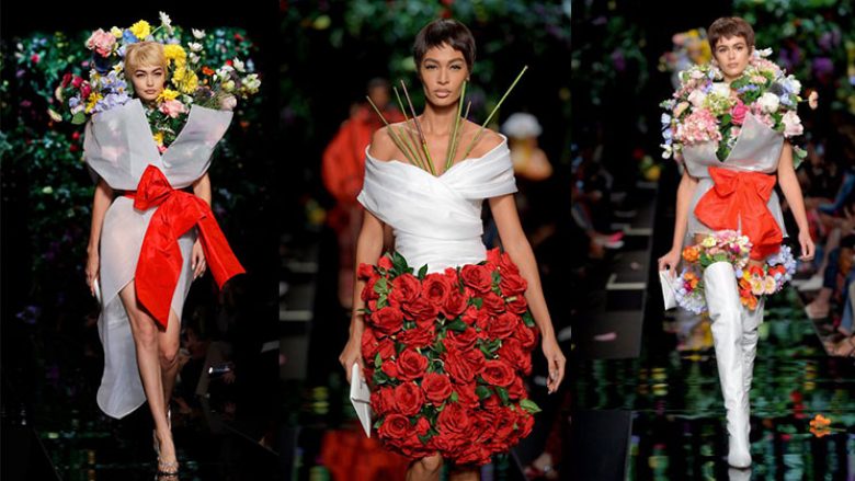 Në sfilatën e Moschino nuk kishte veshje, por buqeta me lule të vërteta (Foto)