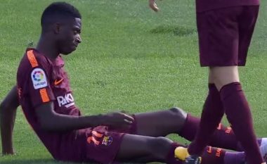 Barcelonës i lëndohet Dembele, lëshon fushën në pjesën e parë (Foto/Video)