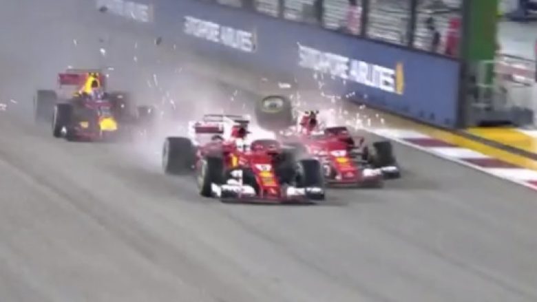 Përplasen keq Vettel-Raikkonen, përfundojnë garën që në kthesat e para (Video)