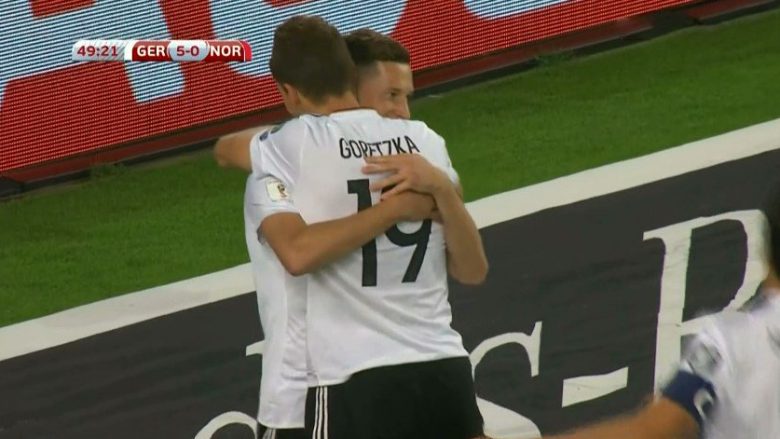 Gjermania thellon edhe më shumë epërsinë me golin e Goretzkas (Video)
