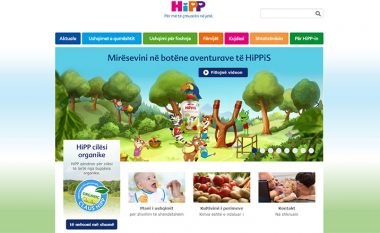 Uebfaqja e HiPP-it në gjuhën shqipe plot me këshilla për kujdesje ndaj foshnjave