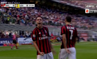 Kalinic kalon Milanin në epërsi ndaj Udineses (Video)